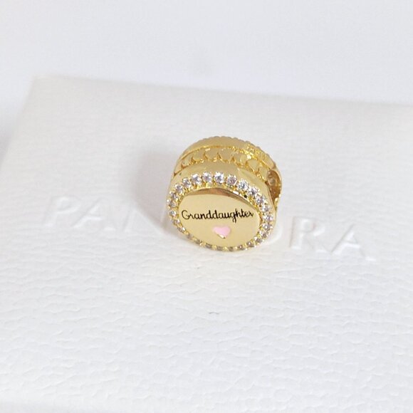 Pandora Engravable Granddaughter Charm Bead Gold Plated with box - Picture 3 of 8